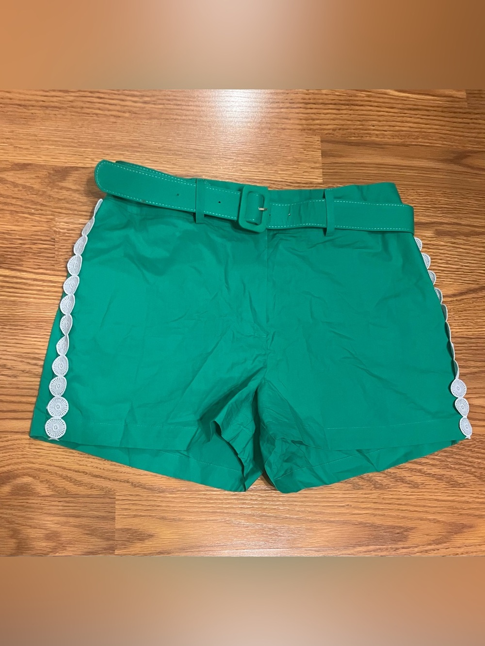 Hale Bob 💯 cotton Green Shorts with Belt